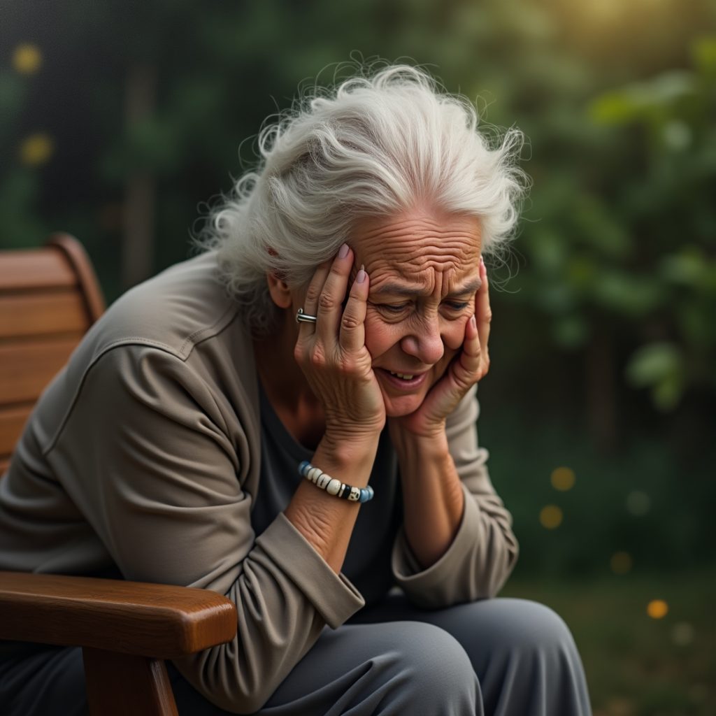Flux Dev An old woman with pain on her face struggles to get u 3